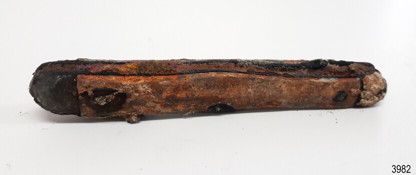 Layers of the knife's components can be seen