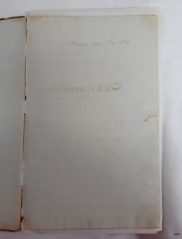 Pencil inscription and stamped watermark. Inscription includes date
