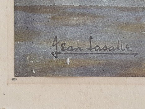 Close up view of description on lower left of the print (facing camera) – the artist’s, Jean Lasalle, signature