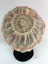 Back view of lady's floral silk boudoir cap