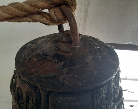 solid round metal cap with swivel loop on top