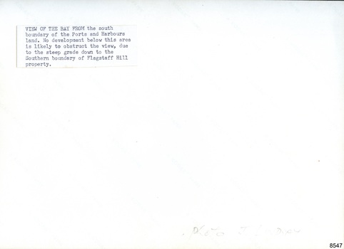 Typed label with description of the photograph. Pencilled inscription with photographer's name