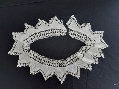 Complete view of length of handmade crochet lace.