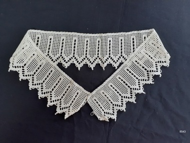 Complete view of length of handmade crochet lace.