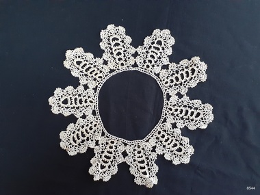 Complete view of length of handmade crochet lace.