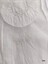 Cross stitched initials and date below opening frill