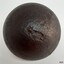 Profile of cannon ball showing crescent shaped pit