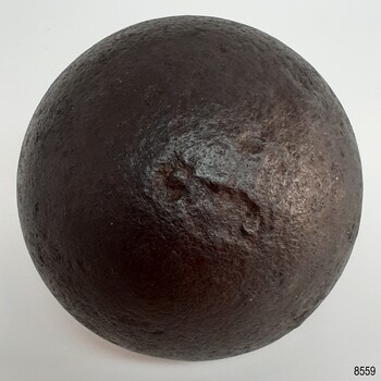 Profile of cannon ball showing crescent shaped pit
