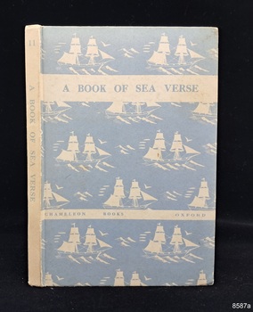 A hardcover book, 80 pages, containing poems from various poets, with sailing ship logos on the outside