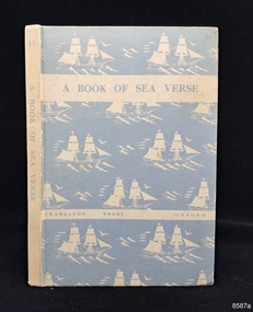 A hardcover book, 80 pages, containing poems from various poets, with sailing ship logos on the outside