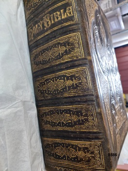 Brown leather spine embossed with gilt detailing