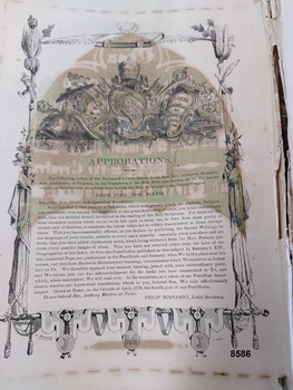 Copy of original approbation written by Pope Pius the Sixth in 1778