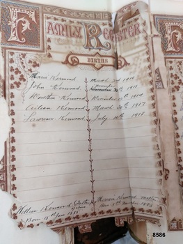 Handwritten entries on "Births" page for Kermond family