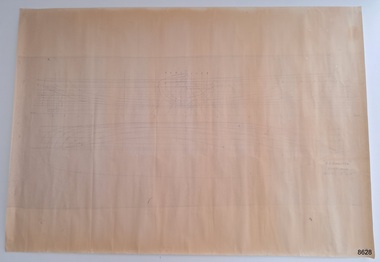 Copy of line plan for vessel on cream rectangular paper