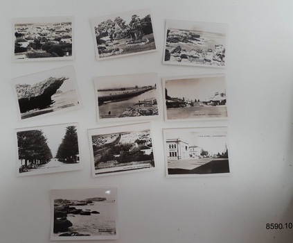 A set of ten black and white photographs of attractions in Warrnambool 