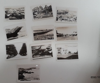 A set of ten black and white photographs of attractions in Warrnambool 