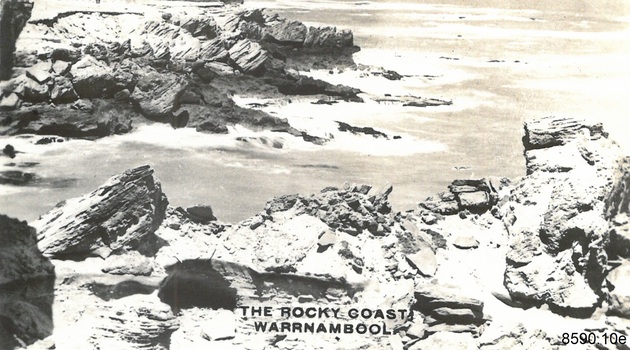 A set of ten black and white photographs of attractions in Warrnambool
