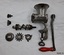 Metal mincer unit with handle, screws, cutter and ends for fineness grades