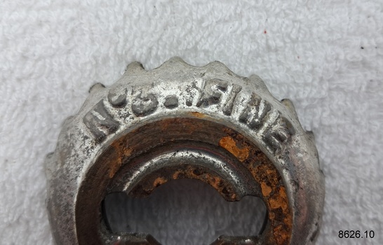 Text has been moulded into one of the mince fineness tools