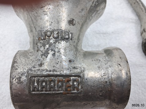 Text moulded into the mincer by the maker