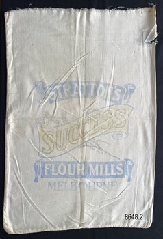 Front view, flour bag – Stratton’s, Melbourne