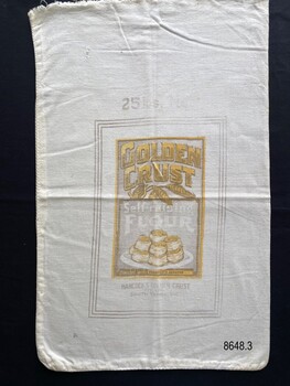 Front view, flour bag – Golden Crust, South Yarra