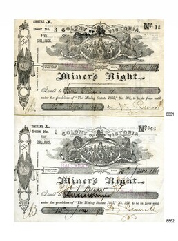 Two printed permits, one above the other, obverse sides