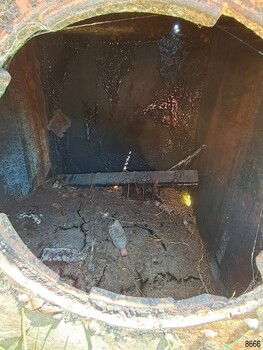 Black bitumous substance coats the bank's base and the side that is on the ground