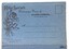 Textured blue card cover with image of a stem of a rose on the left