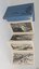 Folder opened out with one side of the the Z-folded strip of postcards displayed