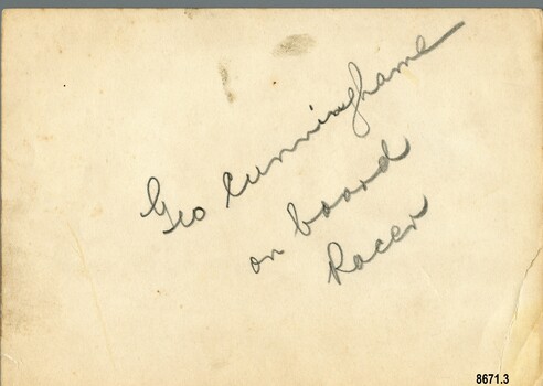 A penciled label in cursive script identifying the man in the photo