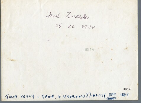 Name of donor and names of three steam ships (and date) handwritten in ink - plus a number stamp