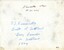 Handwritten labels in blue and black ink in cursive script