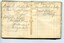 Two pages in pocketbook showing three addresses handwritten in pencil