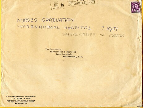 Buff coloured envelope posted 7 March 1951 