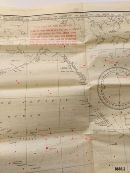 Section of folded chart showing detail of north-west Pacific Ocean and start chart