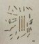 Loose pieces from the "Crown of Thorns" frame showing the different peg designs and three loose struts