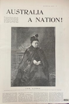 On p9 of the supplement a portrait of Queen Victoria titled 'The Queen'.