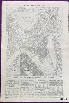 Map of the city of Brisbane, north and south.