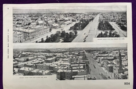Views of Adelaide to the north and south from the general post office.