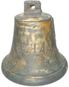 Upright bell, side profile, with inscription