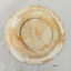 Bottom of plate showing initial glazing and where it has worn off, plus the maker's stamp.