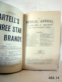 Book - General Medical Reference Annuals, Various Medical Contributors, The Medical Annual and Practitioners Index 1904, 1904