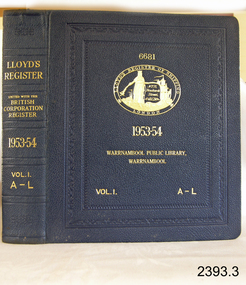 Book - Lloyds Register of Shipping, Lloyds Registry, Lloyds Register of Shipping 1953-54 Vol 1 A to L, 1953