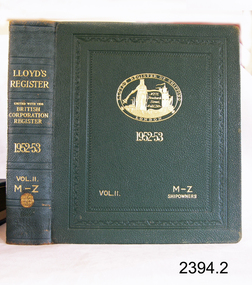Book - Lloyds Register of Shipping, Lloyds Registry, Lloyds Register of Shipping 1952-53 Vol 2 M to Z, 1952