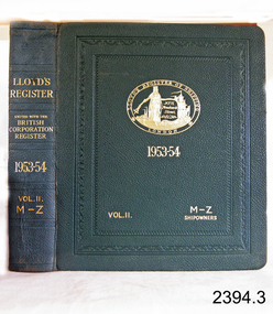 Book - Lloyds Register of Shipping, Lloyds Registry, Lloyds Register of Shipping 1953-54 Vol 2 M to Z, 1953