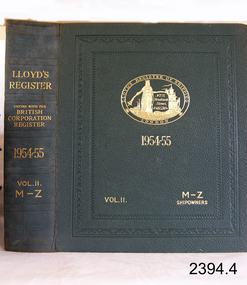 Book - Lloyds Register of Shipping, Lloyds Registry, Lloyds Register of Shipping 1954-55 Vol 2 M to Z, 1954