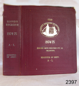 Book - Lloyds Register of Shipping, Lloyds Registry, Lloyds Register of Shipping 1974-75 /A-L, 1974