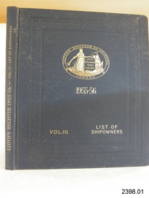 Book - Lloyds Register of Shipping, Lloyds Registry, Lloyds Register of Shipping 1955-56 Vol 3 List of Ship Owners, 1955