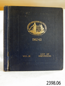 Book - Lloyds Register of Shipping, Lloyds Registry, Lloyds Register of Shipping 1962-63 Vol 3 List of Ship Owners, 1962